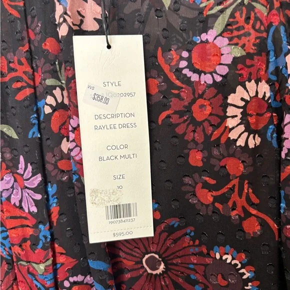 Veronica Beard Floral Long Sleeve Black Raylee Dress Women’s Size 10 New - Picture 6 of 11